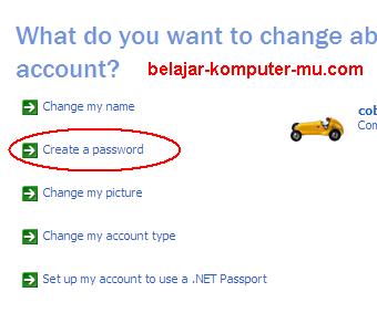 cara memberi password login pada windows xp