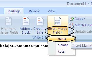 cara membuat data mail merge pada microsoft word 2007