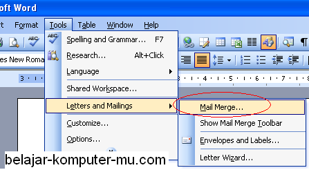 cara menggunakan mail merge pada microsoft word