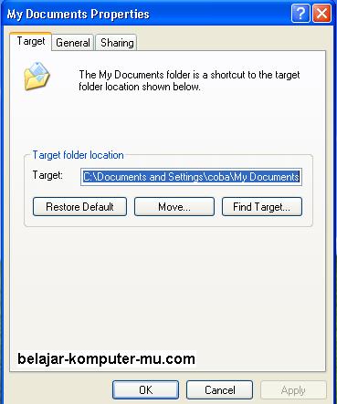 tips Mengatur Data Folder My Document Windows XP