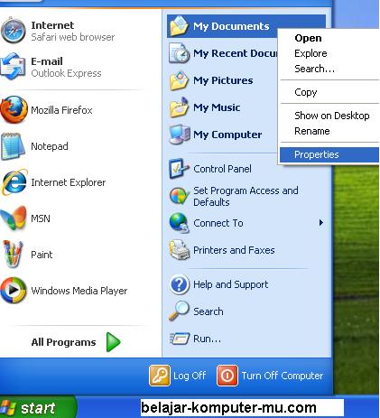 tips Mengatur Data Folder My Document Windows XP