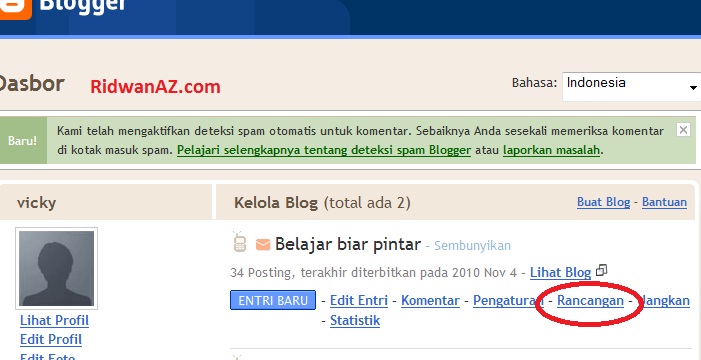 cara menambah widget sidebar pada blog di blogspot