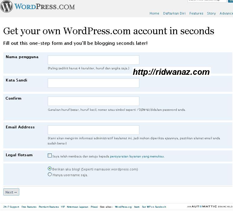 Cara membuat blog di wordpress